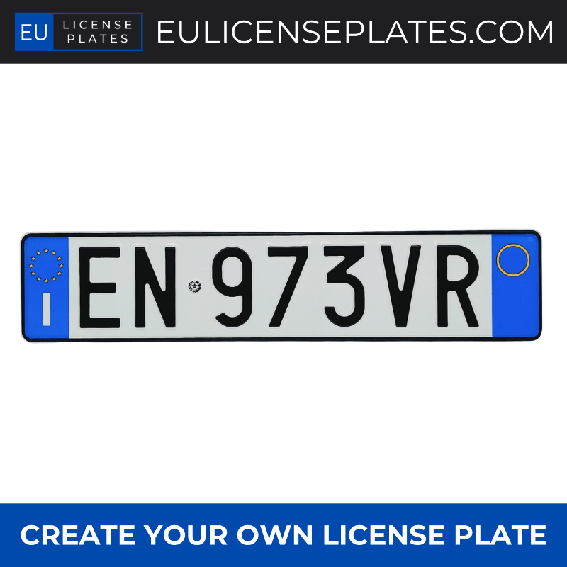 CUSTOM REAR ITALIAN LICENSE PLATE - REPLICA ITALY LICENSE PLATE - EULICENSEPLATES.COM