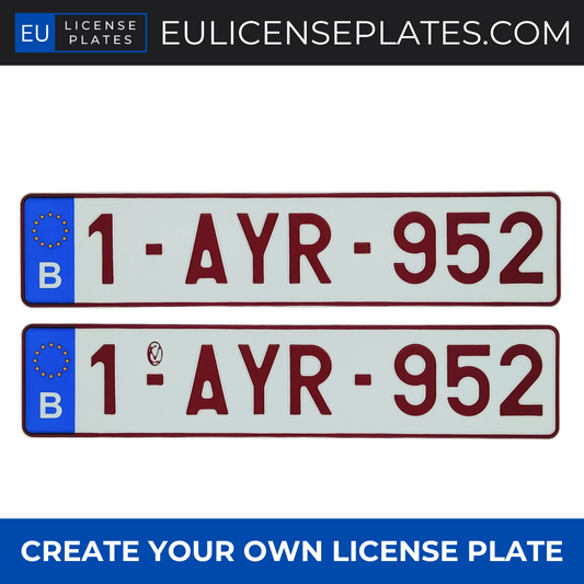 Custom Belgian License Plates