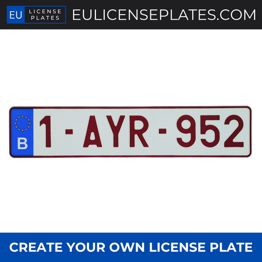 Custom Front Belgian License Plate