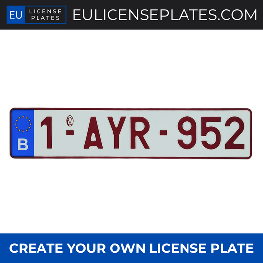 Custom Rear Belgian License Plate