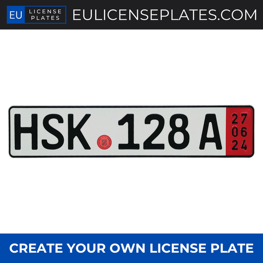 CUSTOM GERMAN EXPORT LICENSE PLATE WITH YOUR TEXT - REPLICA GERMANY TEMPORARY LICENSE PLATE