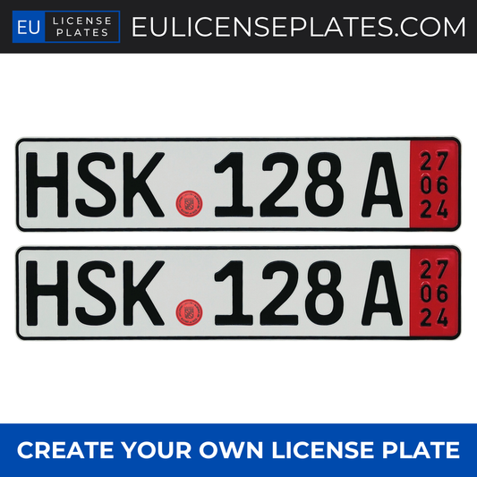 Personalised German Temporary License Plates with CUSTOM TEXT – Perfect Replica German Export License Plates
