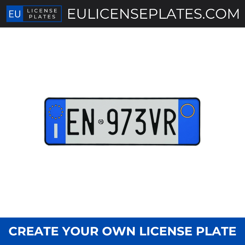 CUSTOM FRONT ITALIAN LICENSE PLATE - REPLICA ITALY LICENSE PLATE - EULICENSEPLATES.COM