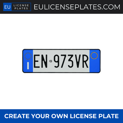 CUSTOM FRONT ITALIAN LICENSE PLATE - REPLICA ITALY LICENSE PLATE - EULICENSEPLATES.COM