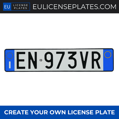 CUSTOM REAR ITALIAN LICENSE PLATE - REPLICA ITALY LICENSE PLATE - EULICENSEPLATES.COM